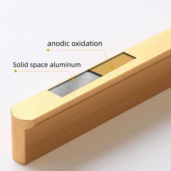 Round Head Aluminum Wardrobe Handle 100mm 200mm Customized Length L Shape