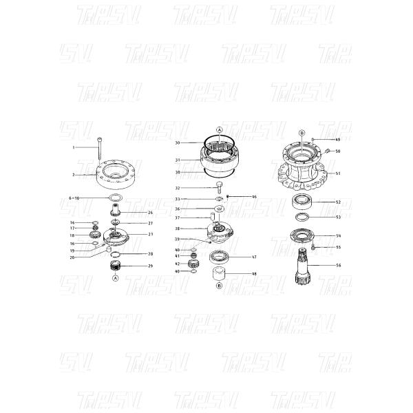 E120B Excavator Swing 1Stage Planetary Sun Gear with Planetary Reducer 099-4746