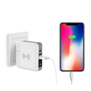 Cheap ABS PC 6700mAh QI Enable Devices Travel Charger Power Bank wholesale