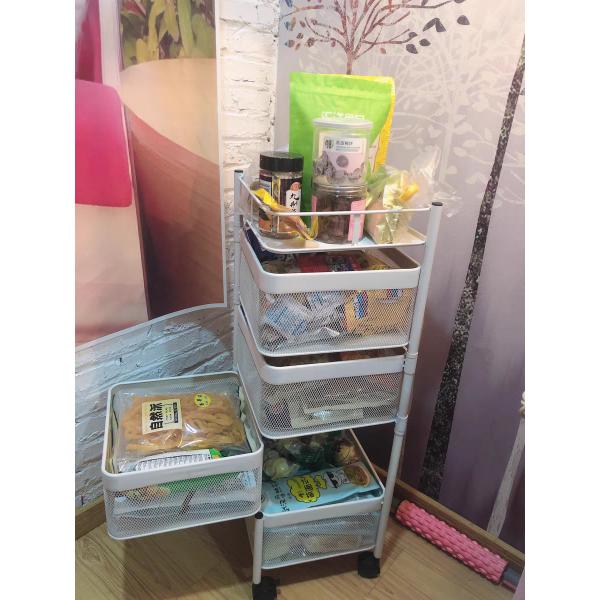 Light Duty Multilayer Rotate Storage Shelf Floor Living Room Snacks