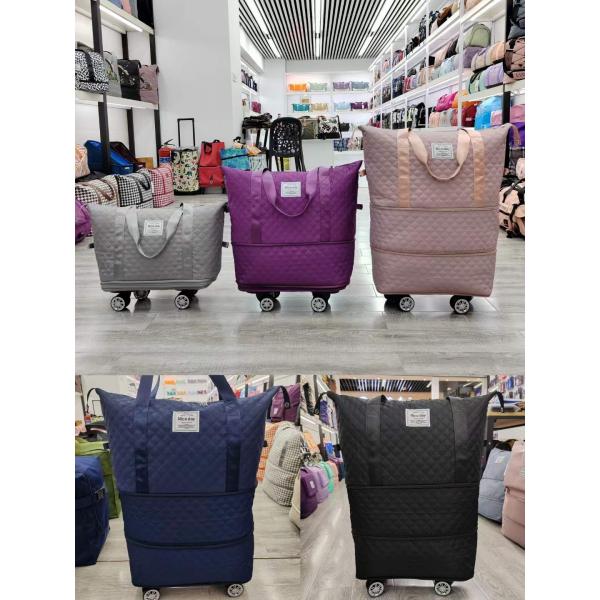 Large Capacity Waterproof Sports Multifunctional Gym Bags Foldable Expandable Duffel Traveling Bags With Wheels