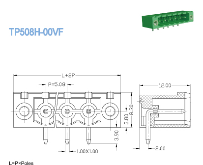 Header Plug - in Terminal Block Male Sockets Pitch 5.08mm 300V 18A 2 - 22P