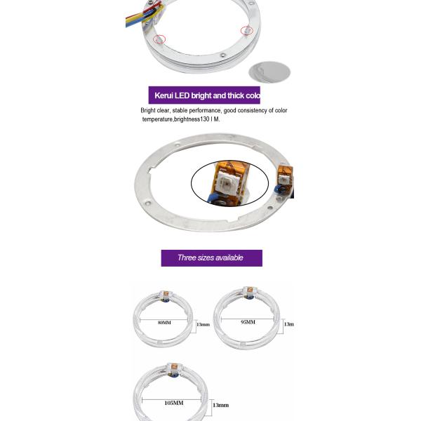 DRL RGB Halo Rings Car Interior Led Ambient Lights CCFL Angel Devil Eyes 80mm 95mm 105mm 110mm