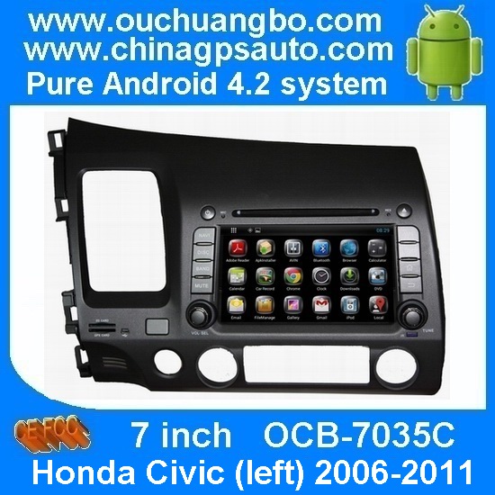 Ouchuangbo 2 din Touch Screen Android 4.2 Car DVD Stereo Radio System for Honda Civic (left) 2006-2011 OCB-7035C