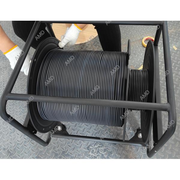 Metallic Cable Reel Spool Black Tactical Fiber Cable Reel Emergency Repair Outdoor