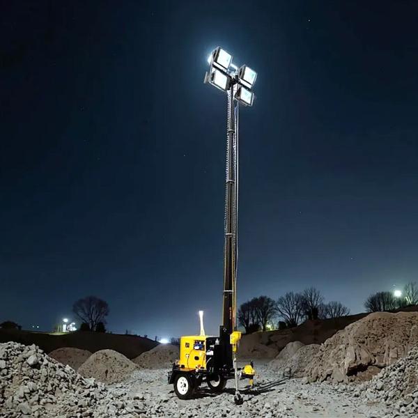Outdoor Diesel Mobile Lighting Tower Height 9m 6kw 9kw LED Light Tower Generator