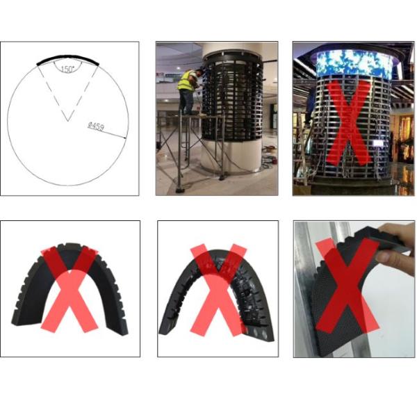 Cylinder Soft Flexible LED Display Screen , Flex LED Module Bendable