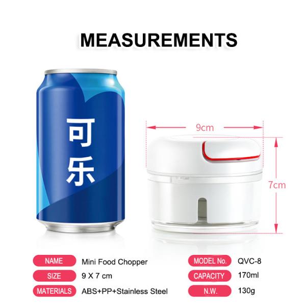 Shule Manual Hand Pulled Mini Food Chopper Cutter for Home