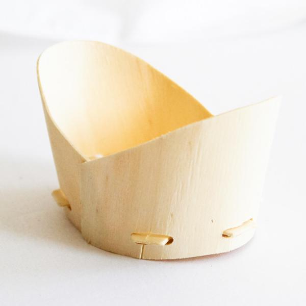 Customized Disposable Wooden Box Food Basket Biodegradable For Baking Bread