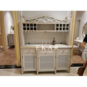 Gray Antique Design Dining Room Sideboard Carved Wooden Cupboard