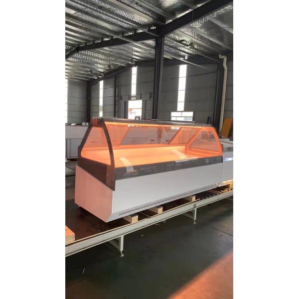 Double Temperature Electric Butcher Meat Freezer Tempered Glass