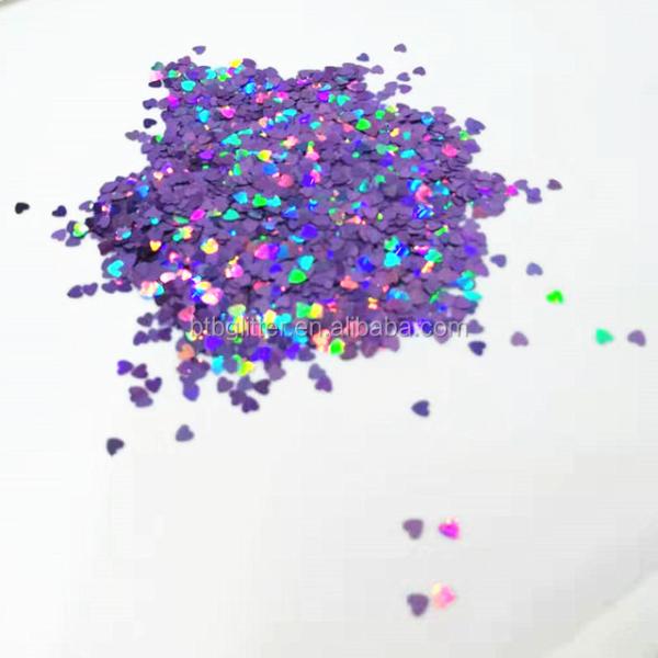Customizable Love Heart Shaped Glitter Heart Nail Art Craft in 365 Colors for OEM/ODM Services