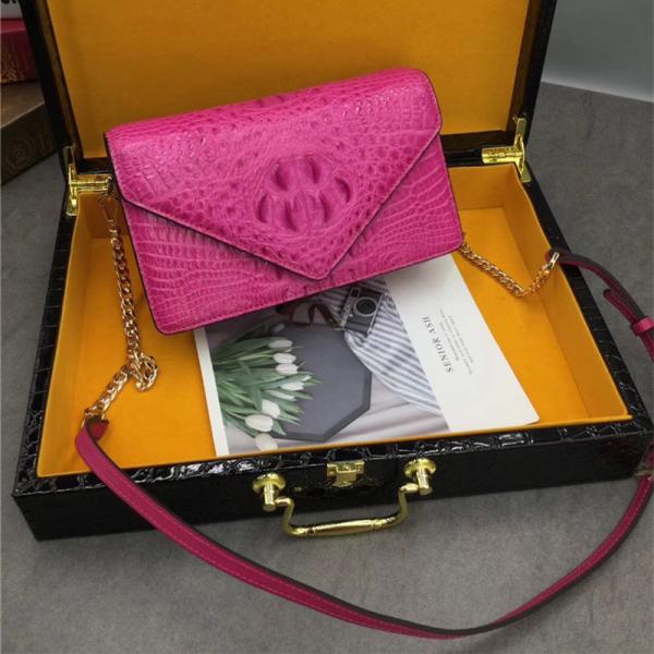 Exotic Alligator Skin Women Small Clutch Bag Genuine Crocodile Leather Female Envelop Purse Lady Cross Shoulder Bag