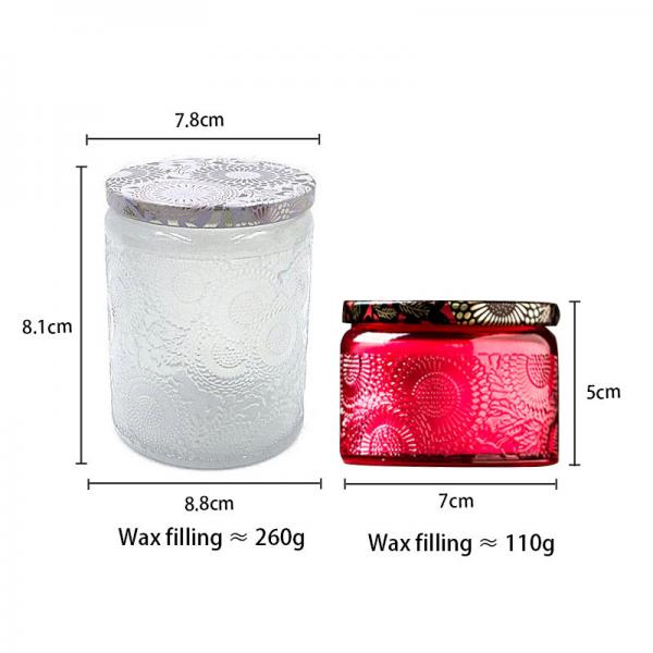 9.5cm*10.8cm Glass Carving Decorative Candle Holders