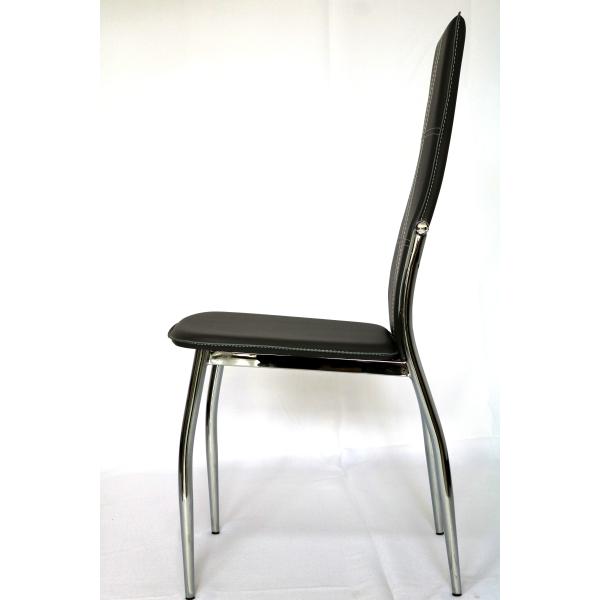 Fashionable Modern Style Pu Leather Dining Chairs With Chrome Leg
