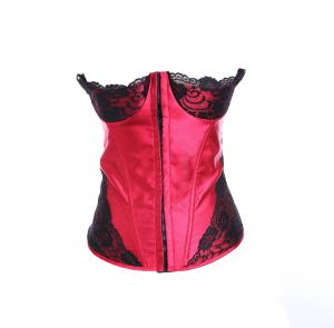 Cheap sexy hot red lace corset braless bustier with straps wholesale