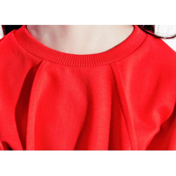 Round Neck Girls Size 7 Clothes , Little Girls Long Sleeve Shirts With Venonat Sweater