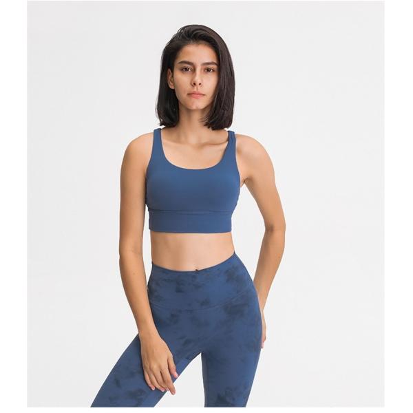 OEM Naked Feeling Medium Support Cross Back Womens Sports Bra Logo Printing