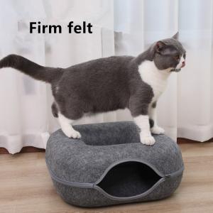 China Felt Cat Nest Square Tunnel Cat Nest Cat Pet Toy Furniture Cat Bed Warmers Outdoor Cat Cage Cabin on sale