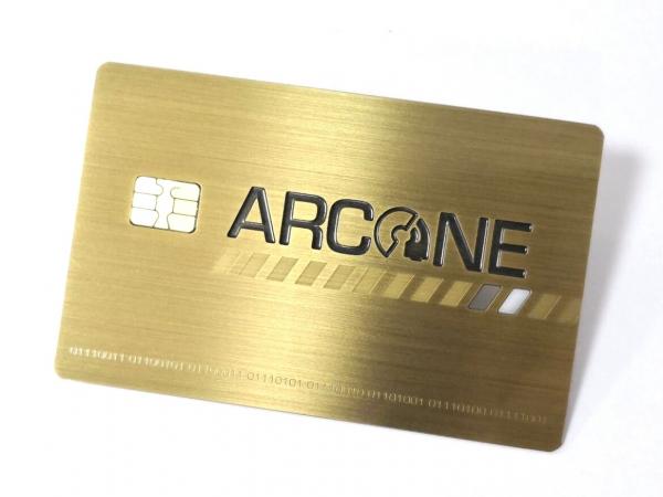 Quality Luxury IC Chip 4442 Metal Business Credit Cards Brush Finished Size 85*54*0.6mm for sale