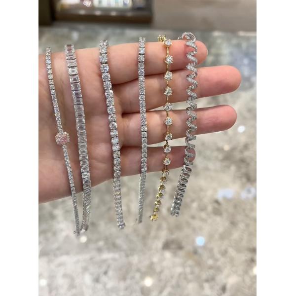 Fine Jewelry Lab Grown Diamond Bracelet Carbon DEF Color Fancy Shape Tennis Bracelet