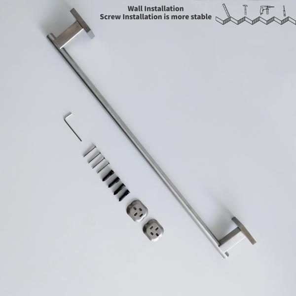 60cm Length Stainless Steel Screws Wall Mounted Holder Towel Rail Prevent Corrosion
