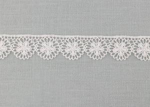 Cheap Floral Venice Lace Trims , Vintage White Embroidered Lace Trim For Bridal Dresses wholesale
