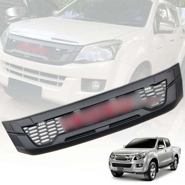 1pcs Matte Black Exterior Body Kits 10cm Chrome Front Grille with LED Light