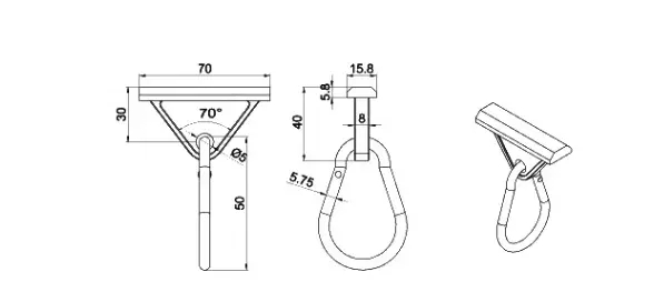 SGS ROHS 30MM T Slot Accessories Hook Clip Clamp Small Size Durable