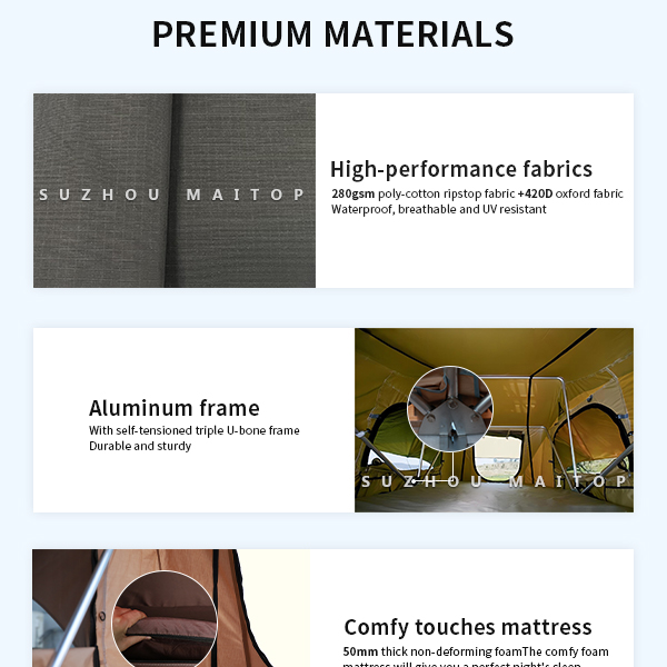 Cheap Full Automatic Lightweight Roof Top Tent Outdoor Camping Soft Top Car Top Tent