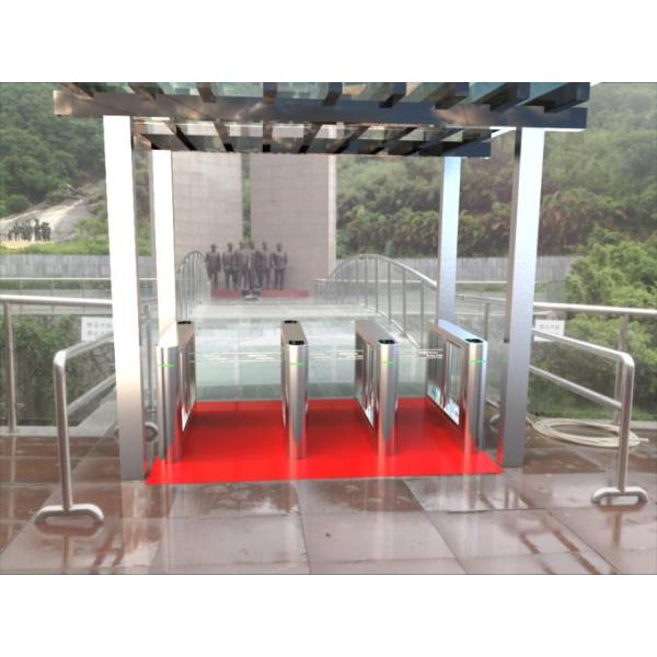 Biometric Wing Swing Arm Turnstile Hitech Core Access Control 1.5mm Frame 0