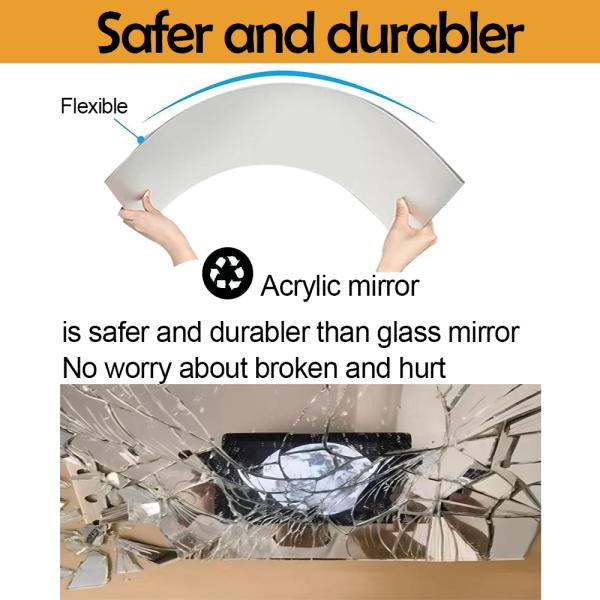 Custom Plastic Flexible Sliver Stickers for Home Decor Wall Mirror Board Acrylic Shape