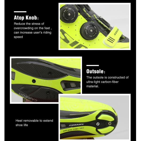 Waterproof Fluorescent Yellow Cycling Shoes High Reliability With CE / ISO Certification