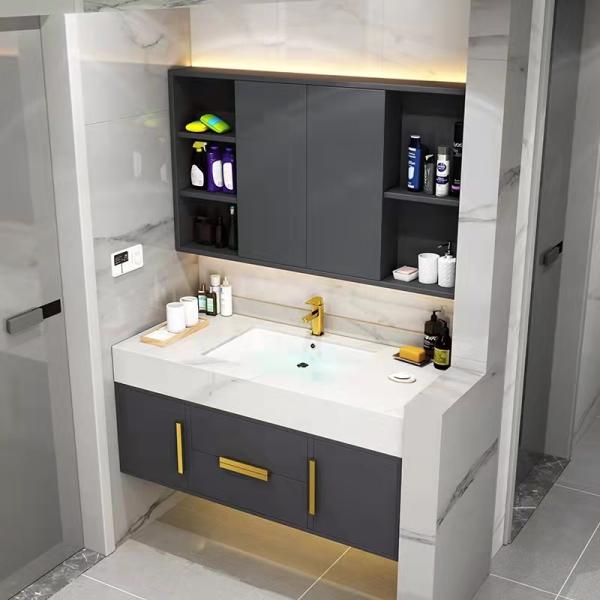 Top Mounting Hardwood Bathroom Vanity unit 600mm With Mirror