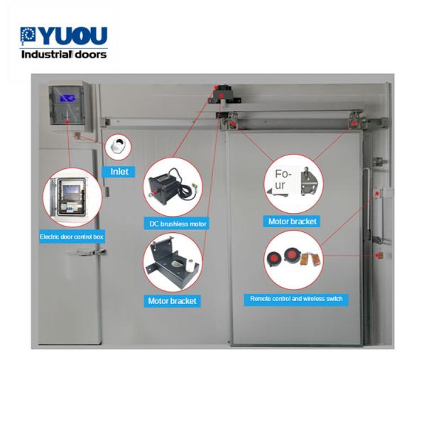 Automatic Steel Cold Storage Freezer Sliding Door for Food and Drug Factory