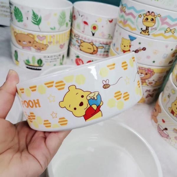 Pet Porcelain Engaved Printing Cute Dog Bowls Pup Cat Feeder