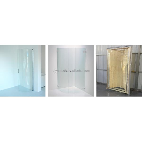 3-15mm Thickness J-Shape Curved Tempered Shower Glass for Bathroom Modernization Project