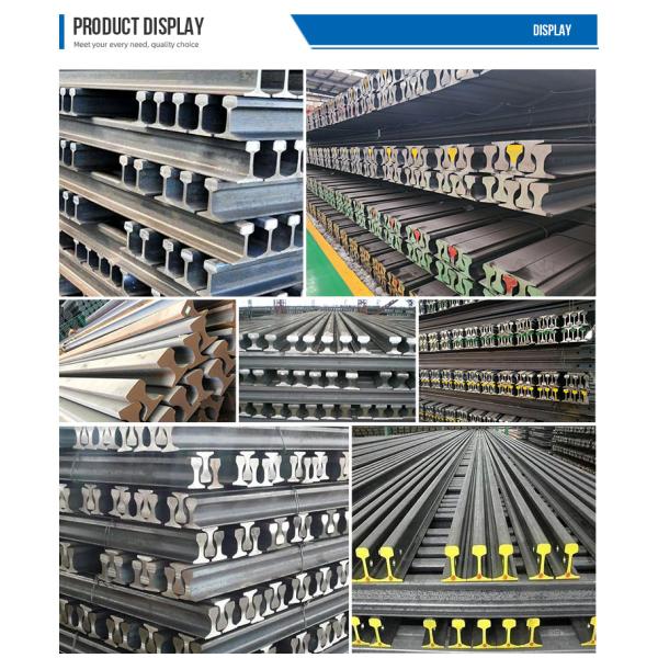 Railway Railroad Light Railway Steel Rail Track for Standard Bolt Hole Diameter and Bottom Width 50.8mm/63.5mm/69.85mm/79.37mm