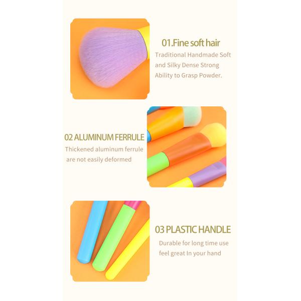 12pcs Plastic Handle Makeup Brush Set For Foundation Powder Blush Eyeshadow Brushes Nylon Hair Cosmetic Brush