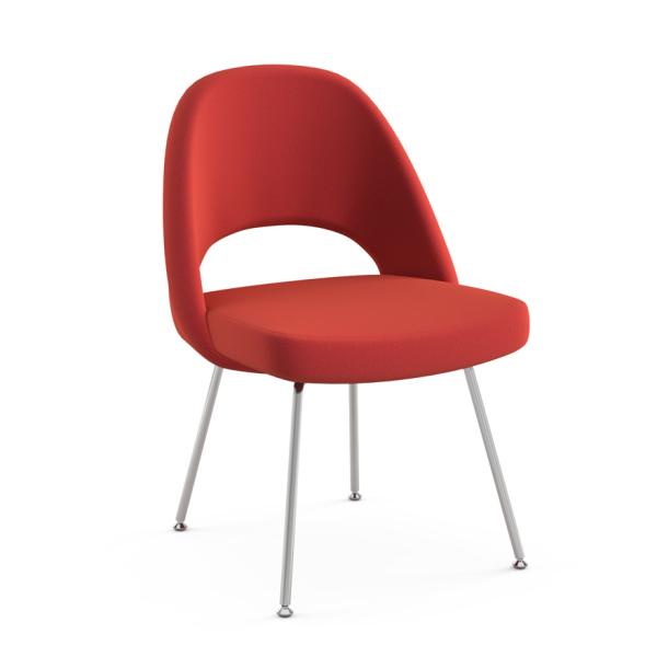 Saarinen Side Fiberglass Dining Chair Relex Fabric Stainless Steel Legs