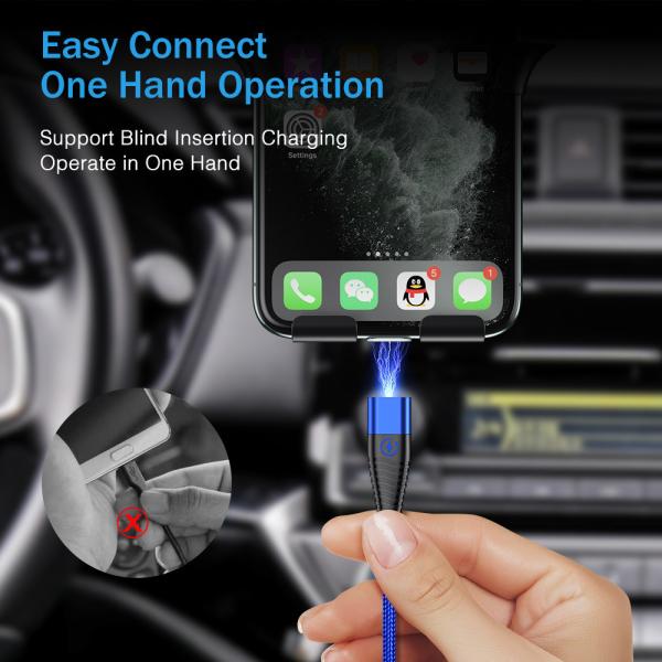 Quality FCC Micro 5 Pin Tinned Copper 3A Magnetic USB Cable for sale