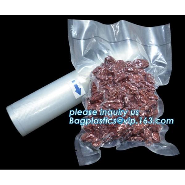 Embossing Resealable Vacuum Food Bags For Household Eco- friendly Texture Vacuum Food Storage Plastic Bag Rolls Moisture