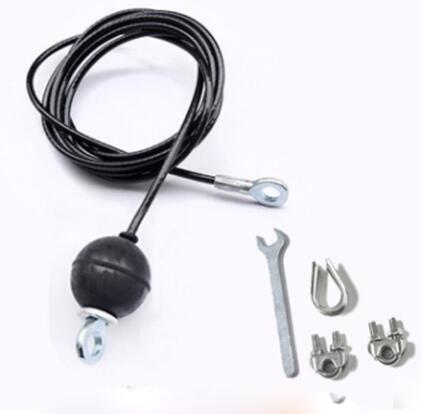 Black TPU coated gym cable on reel demonstrating packaging