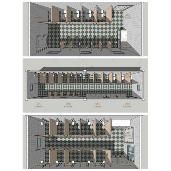 Galvanized Steel Portable Toilet And Shower Containers