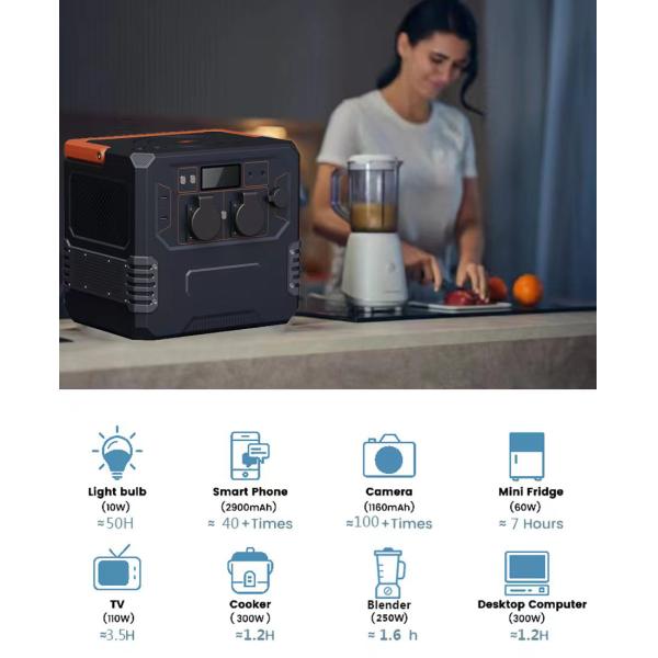 ABS 1000w Solar Power Generator 2000W Outdoor Portable Power Station