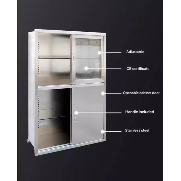 Customized Stainless Steel Medical Cabinet Rust Proof SUS304 Medical Wall Cabinet