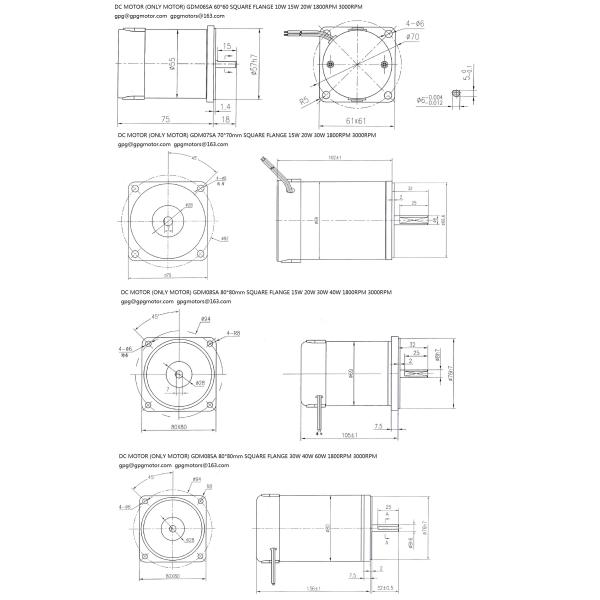 30W Brushed Dc Electric Motor 80MM 12V 24V 3000 Rpm 2800 Rpm