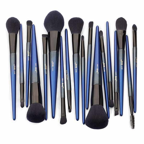 portable No fading Blue Handle Makeup Brushes Faux Squirrel Hair