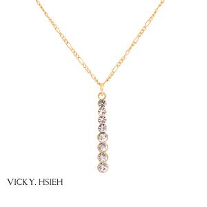 Buy cheap VICKY.HSIEH Gold Tone Crystal Rhinestone Pave Pendant Long Necklace from wholesalers