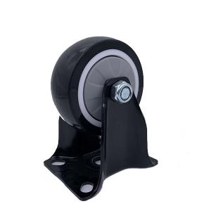 Cheap 8'' Black Polyurethane Wheel Rigid Fixd Heavy Duty Caster wholesale